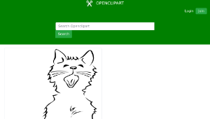 openclipart圖庫：Cat Yawning縮圖