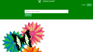 openclipart圖庫：butterfly and flowers-資源代表圖