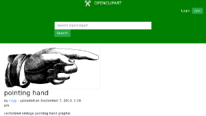 openclipart圖庫：pointing hand-資源代表圖