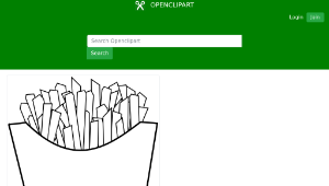 openclipart圖庫：French fries Line Art-資源代表圖