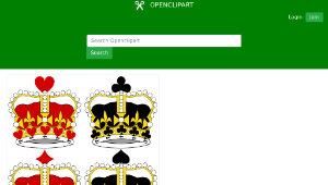 openclipart圖庫：Stylized Crowns for Card Faces縮圖