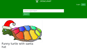 openclipart圖庫：Funny turtle with santa hat縮圖