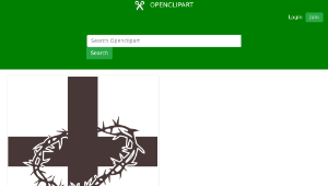 openclipart圖庫：Cross and thorns icon