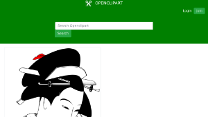 openclipart圖庫：Japan Woman Black and White縮圖