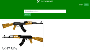 openclipart圖庫：AK 47 Rifle-資源代表圖