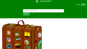 openclipart圖庫：Suitcase with stickers縮圖