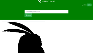 openclipart圖庫：Native American Profile Silhouette DIngbat-資源代表圖