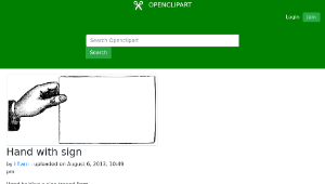 openclipart圖庫：Hand with sign-資源代表圖