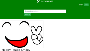 openclipart圖庫：Happy Peace Smiley Face