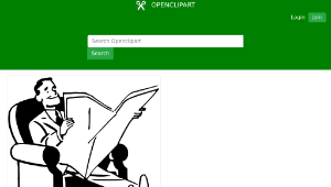 openclipart圖庫：Man reading newspaper