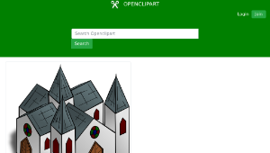 openclipart圖庫：RPG map symbols: Cathedral-資源代表圖