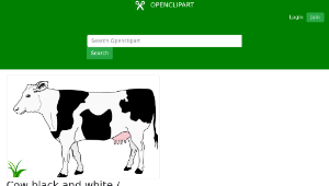 openclipart圖庫：Cow black and white / Vache blanche et noire-資源代表圖