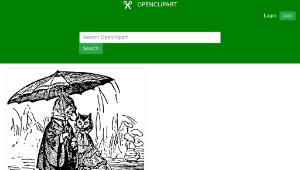 openclipart圖庫：a dog and a cat with an umbrella-資源代表圖