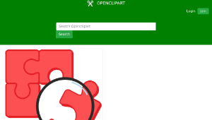 openclipart圖庫：Puzzle pieces with magnifying glass縮圖