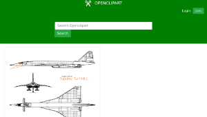 openclipart圖庫：Tupolev Tu-144LL-資源代表圖