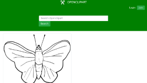 openclipart圖庫：Butterfly (line art)-資源代表圖