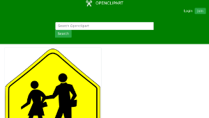 openclipart圖庫：School Crossing Caution-資源代表圖