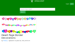 openclipart圖庫：Heart Page Border Decorations-資源代表圖