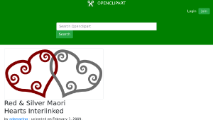 openclipart圖庫：Red & Silver Maori Hearts Interlinked-資源代表圖
