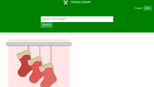 openclipart圖庫：Christmas Stockings Merry Christmas Card縮圖