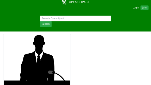 openclipart圖庫：Business Man Podium Silhouette-資源代表圖