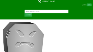 openclipart圖庫：Halloween Tombstone Angry Face-資源代表圖
