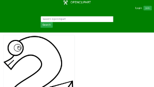 openclipart圖庫：Animal Number Two Line Art-資源代表圖