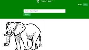 openclipart圖庫：elephant - lineart-資源代表圖