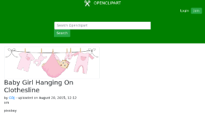 openclipart圖庫：Baby Girl Hanging On Clothesline-資源代表圖