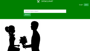 openclipart圖庫：Romantic Young Couple Silhouette縮圖