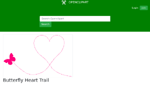 openclipart圖庫：Butterfly Heart Trail縮圖