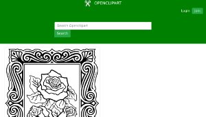 openclipart圖庫：Roses With Decorative Border縮圖