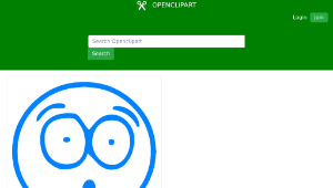openclipart圖庫：Blue surprised cartoon smiley縮圖