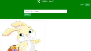 openclipart圖庫：Easter Bunny With Basket-資源代表圖