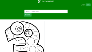 openclipart圖庫：Animal Number Three Lineart-資源代表圖