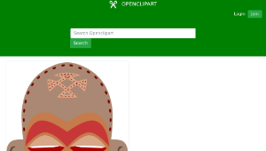 openclipart圖庫：African Mask. Chokwe, Angola, Zaire-資源代表圖