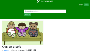 openclipart圖庫：Kids on a sofa-資源代表圖