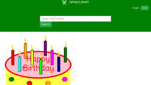 openclipart圖庫：Flickering Candle Birthday Cake-資源代表圖
