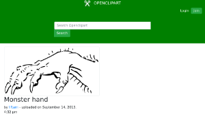 openclipart圖庫：Monster hand縮圖