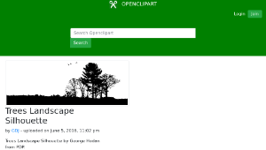 openclipart圖庫：Trees Landscape Silhouette縮圖