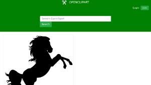 openclipart圖庫：Horse On Two Legs Silhouette縮圖