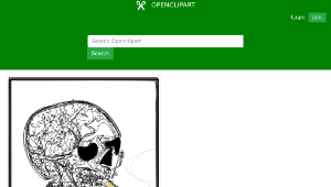 openclipart圖庫：Skull Smoking縮圖