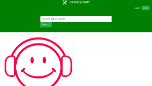 openclipart圖庫：Cartoon Smiley With Headphones縮圖