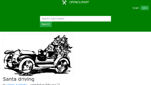 openclipart圖庫：Santa driving縮圖