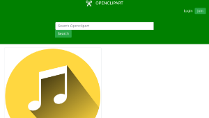 openclipart圖庫：Music Note on yellow cyrcle-資源代表圖