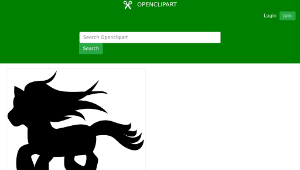 openclipart圖庫：Fantasy Pony Silhouette-資源代表圖