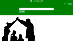 openclipart圖庫：Family Shelter Minus Ground Silhouette-資源代表圖