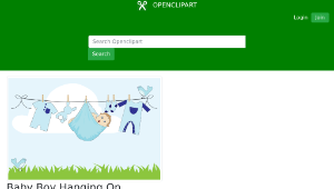 openclipart圖庫：Baby Boy Hanging On Clothesline Outside縮圖