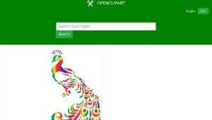 openclipart圖庫：Colorful Peacock 2縮圖
