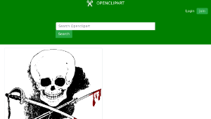openclipart圖庫：Skull, Gun, Sword and Blood-資源代表圖